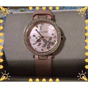 Michael Kors Parker Three Hand Blush Leather Watch MK 6808